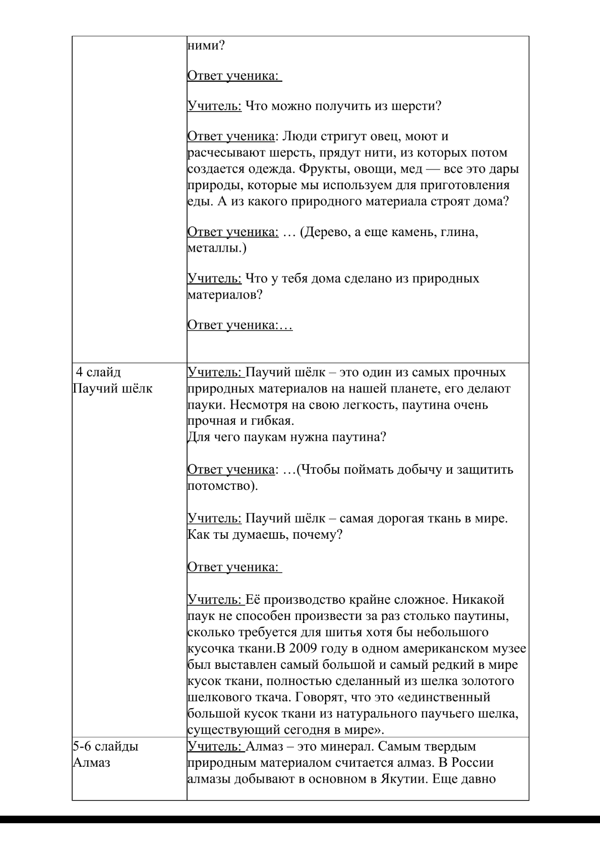 Окружающий мир. 1 класс.
Тема: Человек и природа — Сценарий 2